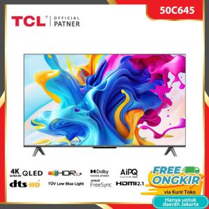 TCL 50" UHD 4K 50C645 QLED Android TV 50 Inch Smart TV