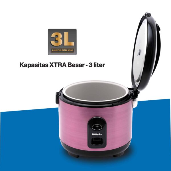 MCG-751-1-04 Miyako Magic Com Rice Cooker MCG-751 SBC 3 Liter 650 Watt 2 in 1 Panci Nanoal