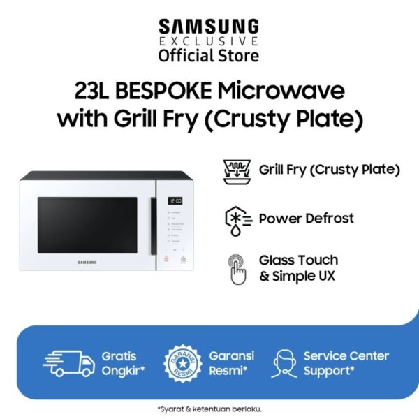 Samsung BESPOKE 23L Microwave with Grill Fry MG23T5068CW/SE