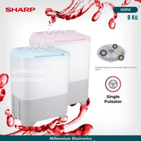 Mesin Cuci Sharp 2 tabung 80MW 8KG