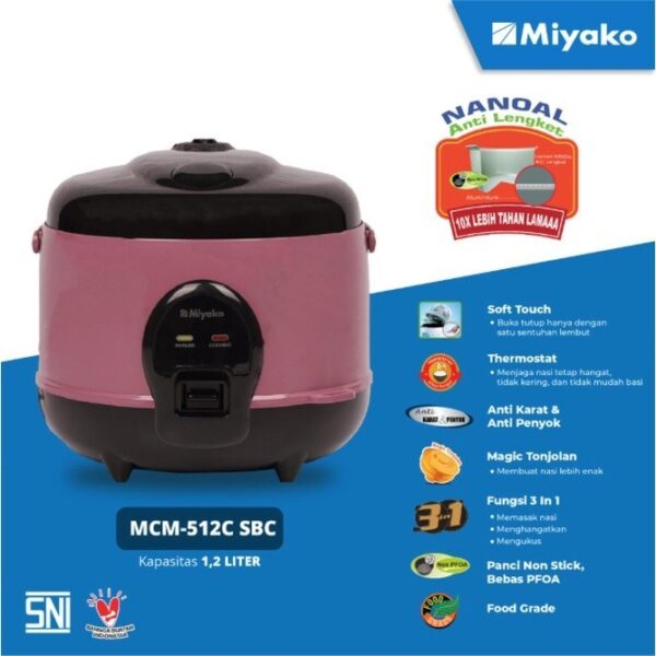 Rice Cooker Magic Warmer Plus Miyako MCM-512 C SBC Kapasitas 1.2L