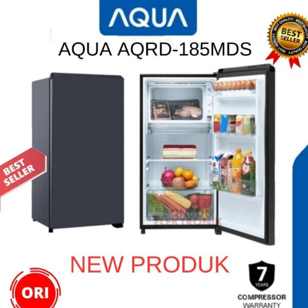 id-11134201-7r98v-ly3nf91a6pd0b6 KULKAS AQUA 1 Pintu AQR-D185 MDS - Lemari es 185MDS HITAM POLOS