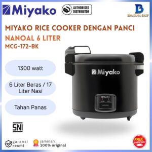 id-11134207-822wl-mnx0vu17wrurc2 Miyako Magic Com Kapasitas 6 Liter Beras MCG-172-BK - Dengan Panci Nanoal Body Plastik Anti Lengket Tahan Panas