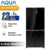 Kulkas 4 Pintu Aqua 456 Liter AQR-TTD546RBG Black Twin Inverter Garansi Resmi 546RBG Refrigerator Side by Side