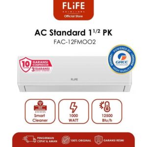 LIFE - Air Conditioner / AC 1,5 PK - Standar 1000W - Turbo Mode - LED Display - Smart Cleaner - Model FAC-12FMOO2 1.5 1,5pk 1.5pk