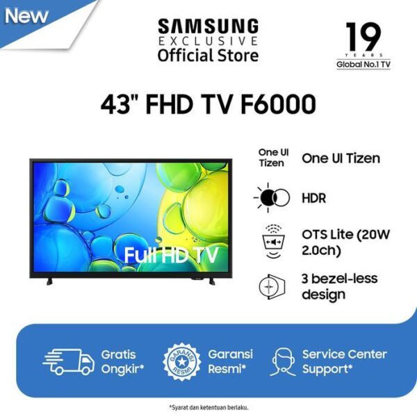 sg-11134201-825b4-mg25lklnswsr34 Samsung 43" FHD F6000 TV | HDR | OTS Lite | One UI Tizen UA43F6000FKXXD UA 43F6000 43F 6000 43 INCH