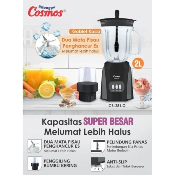 id-11134201-7r98y-ly3nhdxjnopwf9 Blender Kaca 2L Cosmos CB 281 G 2in1 Blender Gelas Beling Cosmos 281G