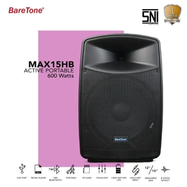 id-11134207-7r98w-lyvqn3mlqcqwad Baretone Speaker Portable MAX15HB Aktif Active Free 2 Mic Wireless Max 15 HB 15HB