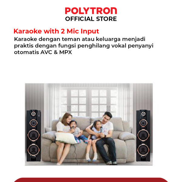 8FF287 POLYTRON Bluetooth Speaker Aktif Karaoke 8 Inch PAS 8FF28/RD